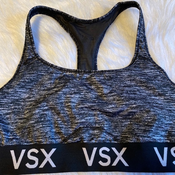VSX Sport Victoria’s Secret Sports Bra Womens Size Large Gray Wireless Racerback - Picture 3 of 6